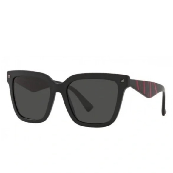 New VALENTINO MATTE BLACK/RED UNISEX SUNGLASSES VA 4084 Women’s Men’s - Picture 1 of 16